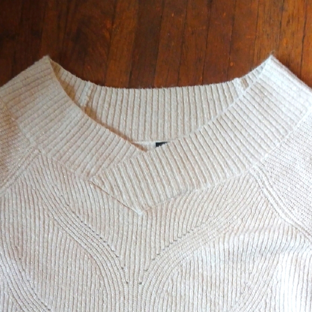 Express Cream V-Neck Sweater Knit Pullover - Picture 6 of 10